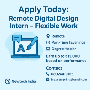 Graphic Designer Part time role Openings near Yeshwanthpur with Flexible hours
